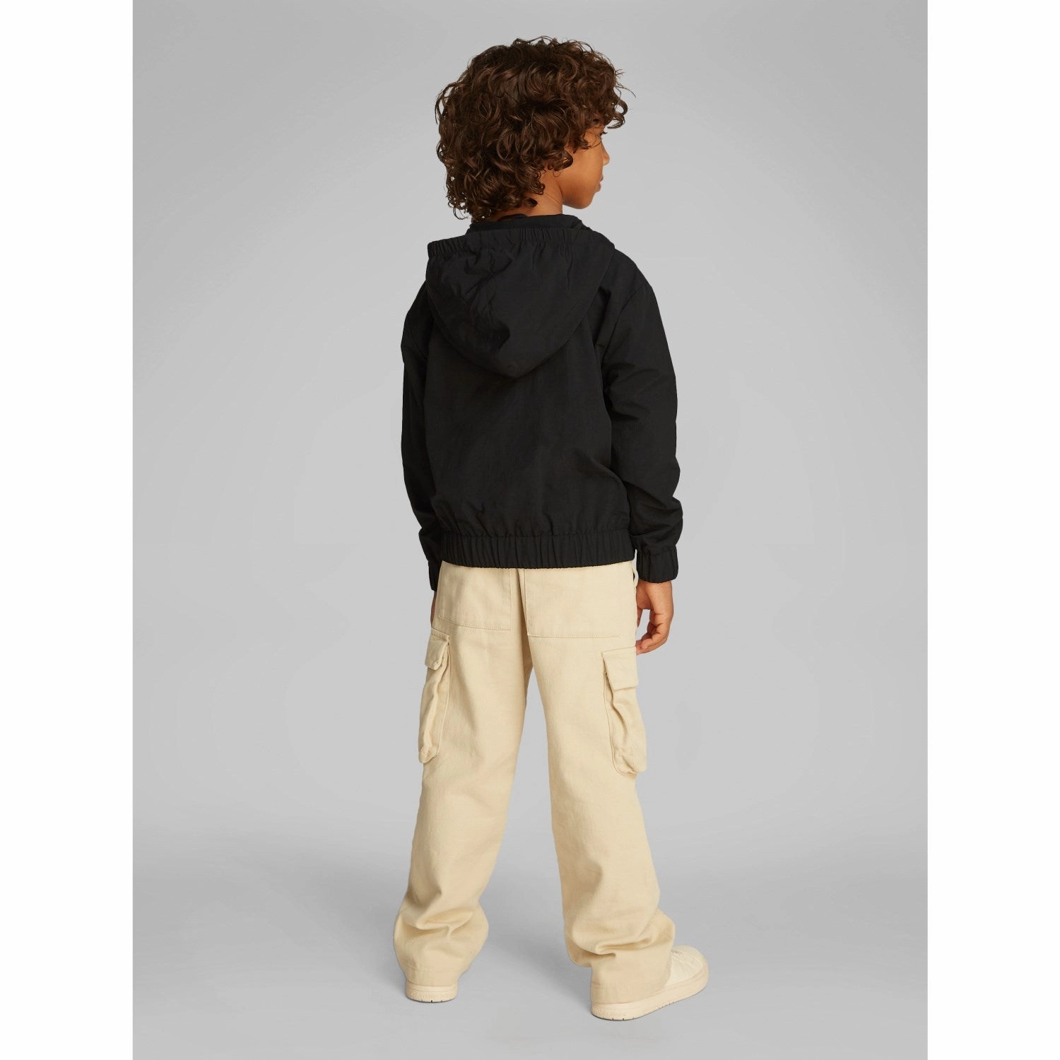 Wrinkle Free Material Calvin Klein Ck Black Essential Monologo Windbreaker Jacket