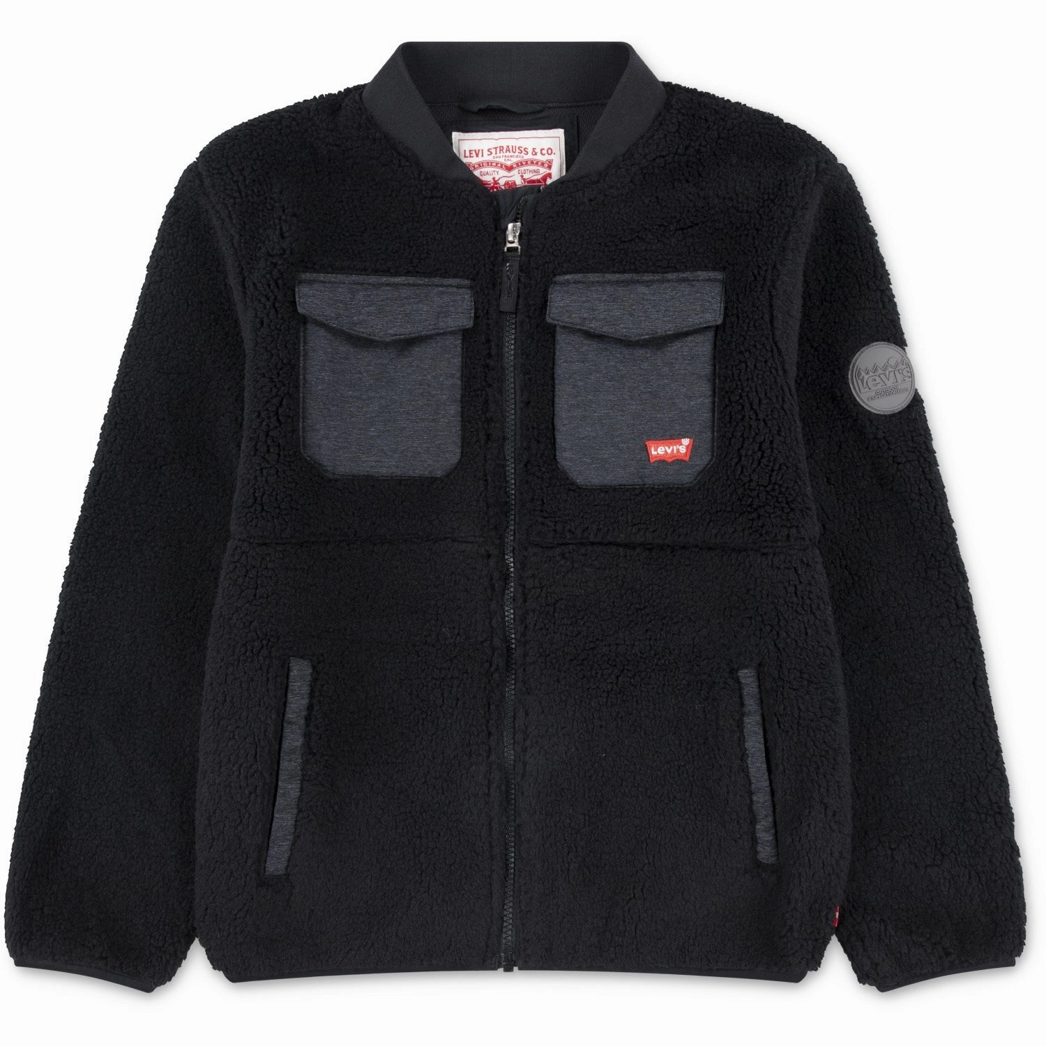 Breathable mesh lining Levi's Jet Black Utility Sherpa Jacket