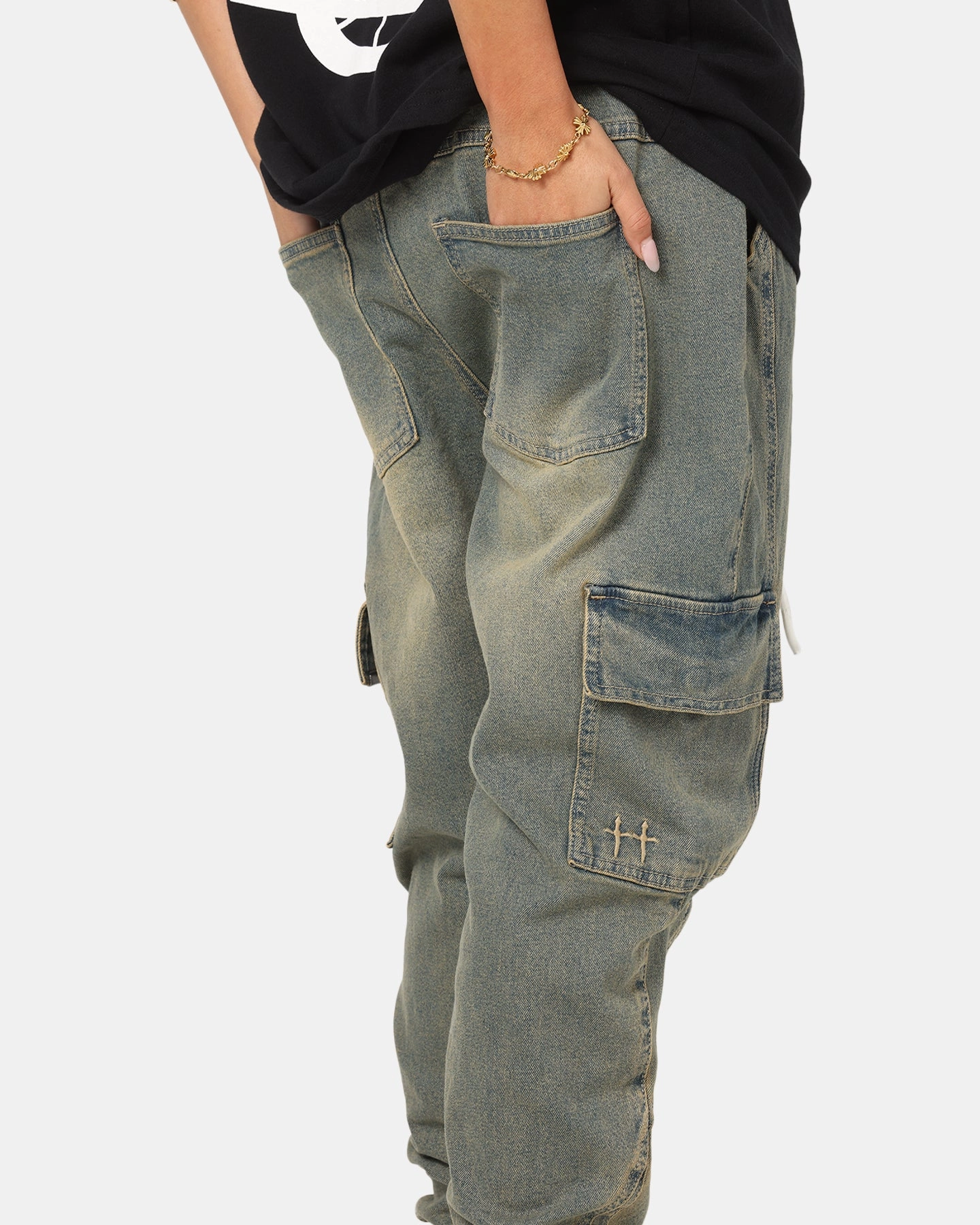 Saint Morta Rodeo Denim Joggers Dirty Blue Reversible design FadeResistantTreatment