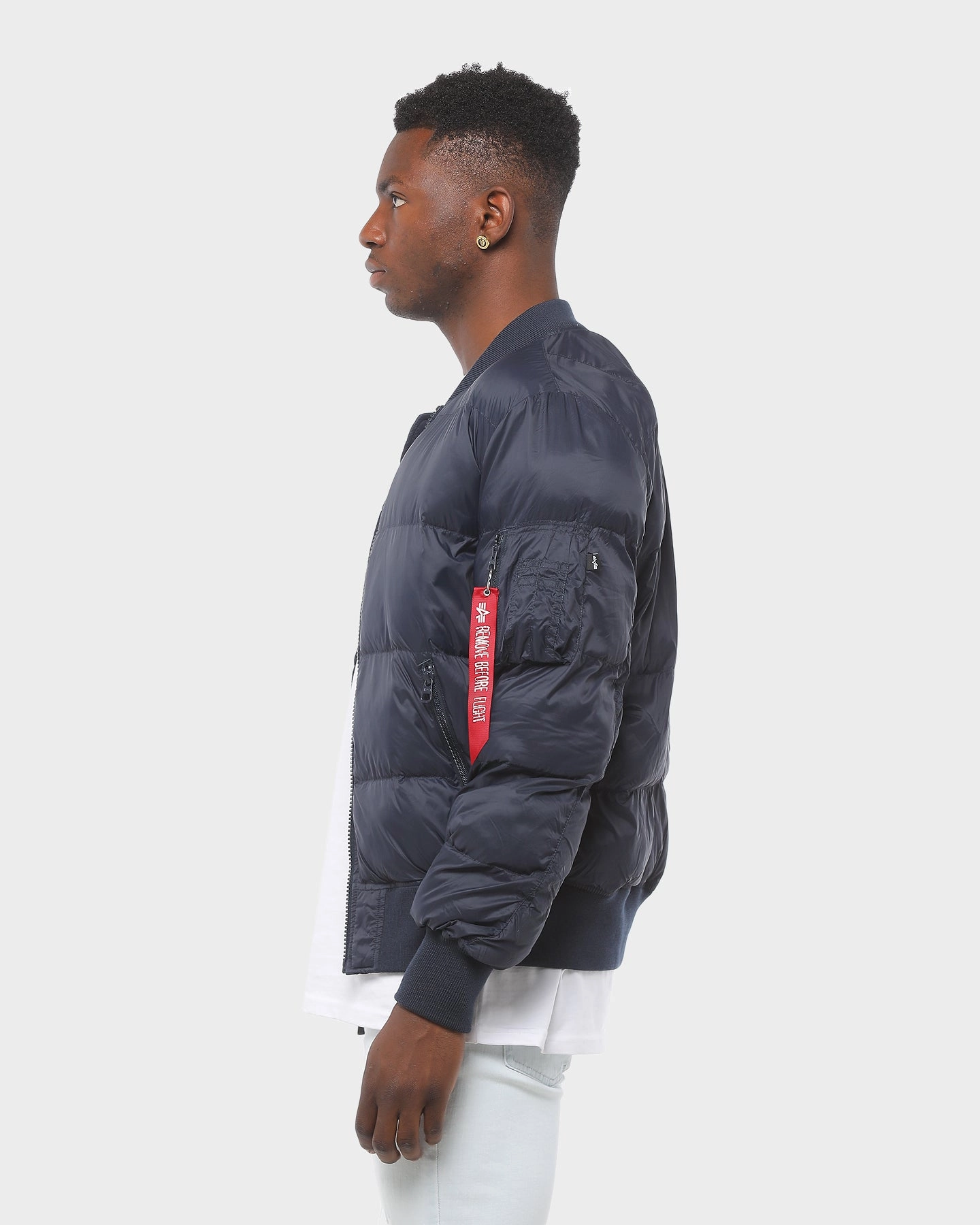 Alpha Industries MA-1 Echo Flight Puffer Jacket Blue AntiStaticLining Game Day