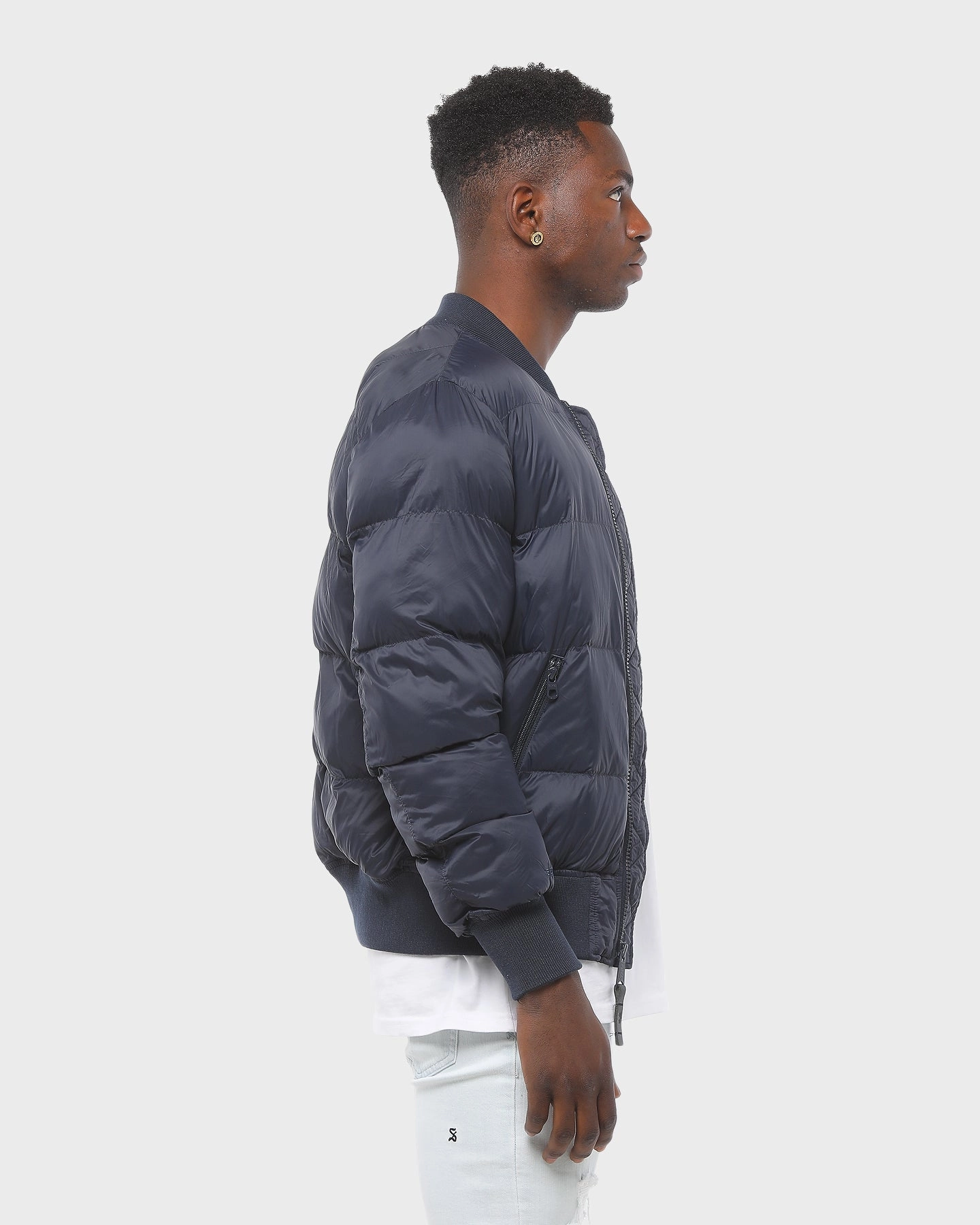Alpha Industries MA-1 Echo Flight Puffer Jacket Blue Graphic Sleeveless