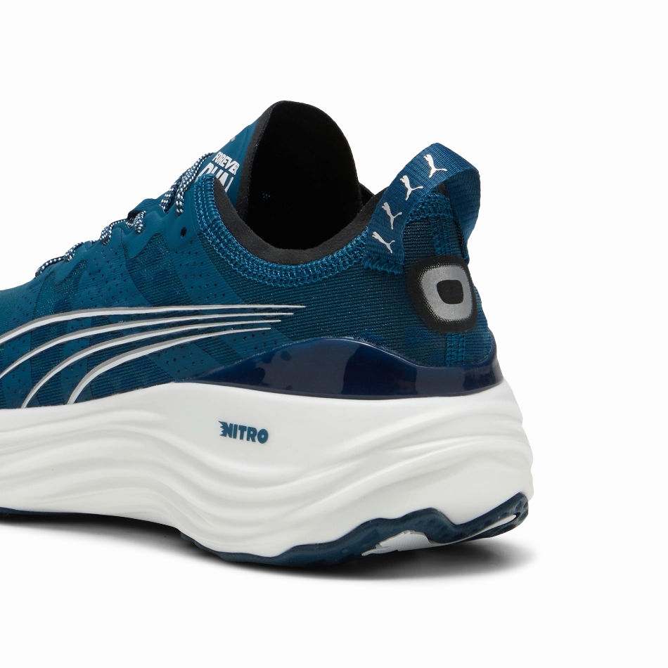 Torsional Rigidity System heavy - duty shoes Puma Men's ForeverRun Nitro Running Shoes in Ocean Tropic-Puma White SS24