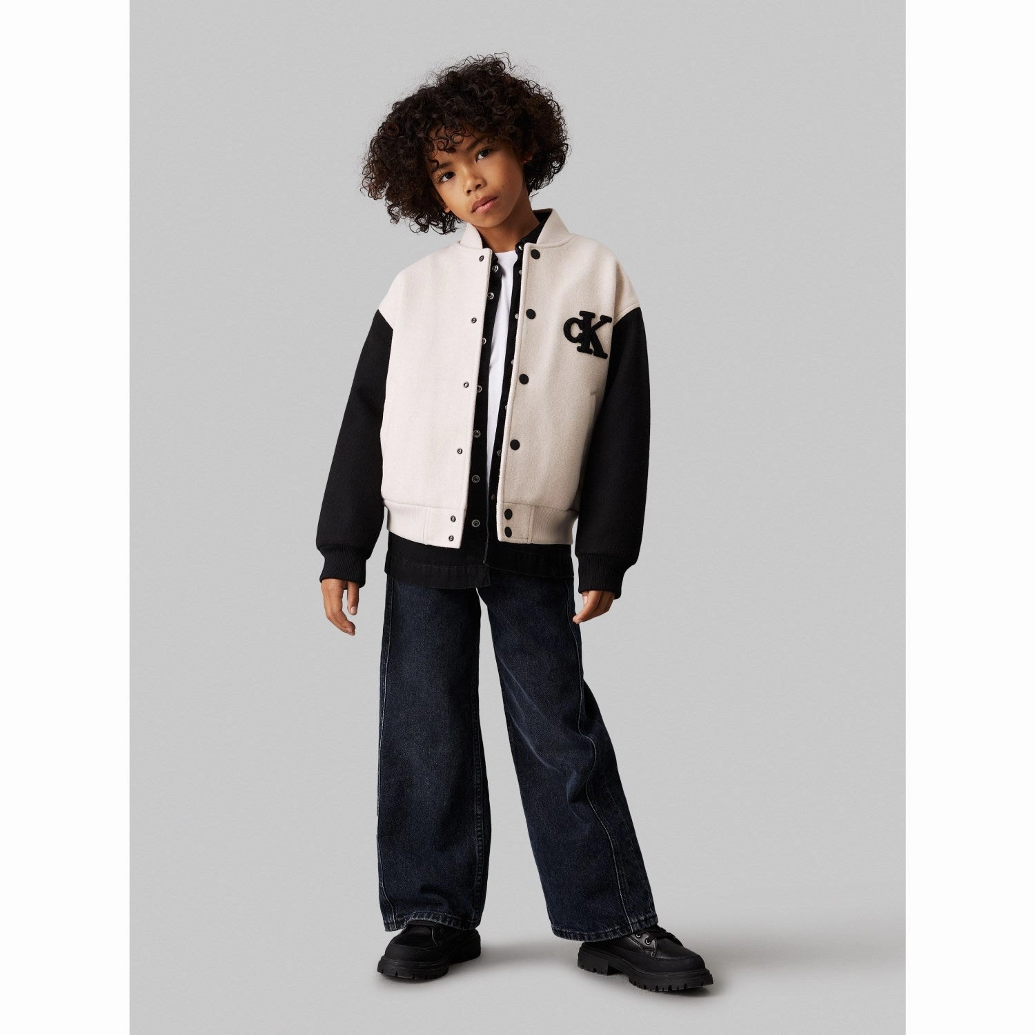Tear Resistant Minimal Detailing Calvin Klein Oatmeal Heather Heather Varsity Jacket