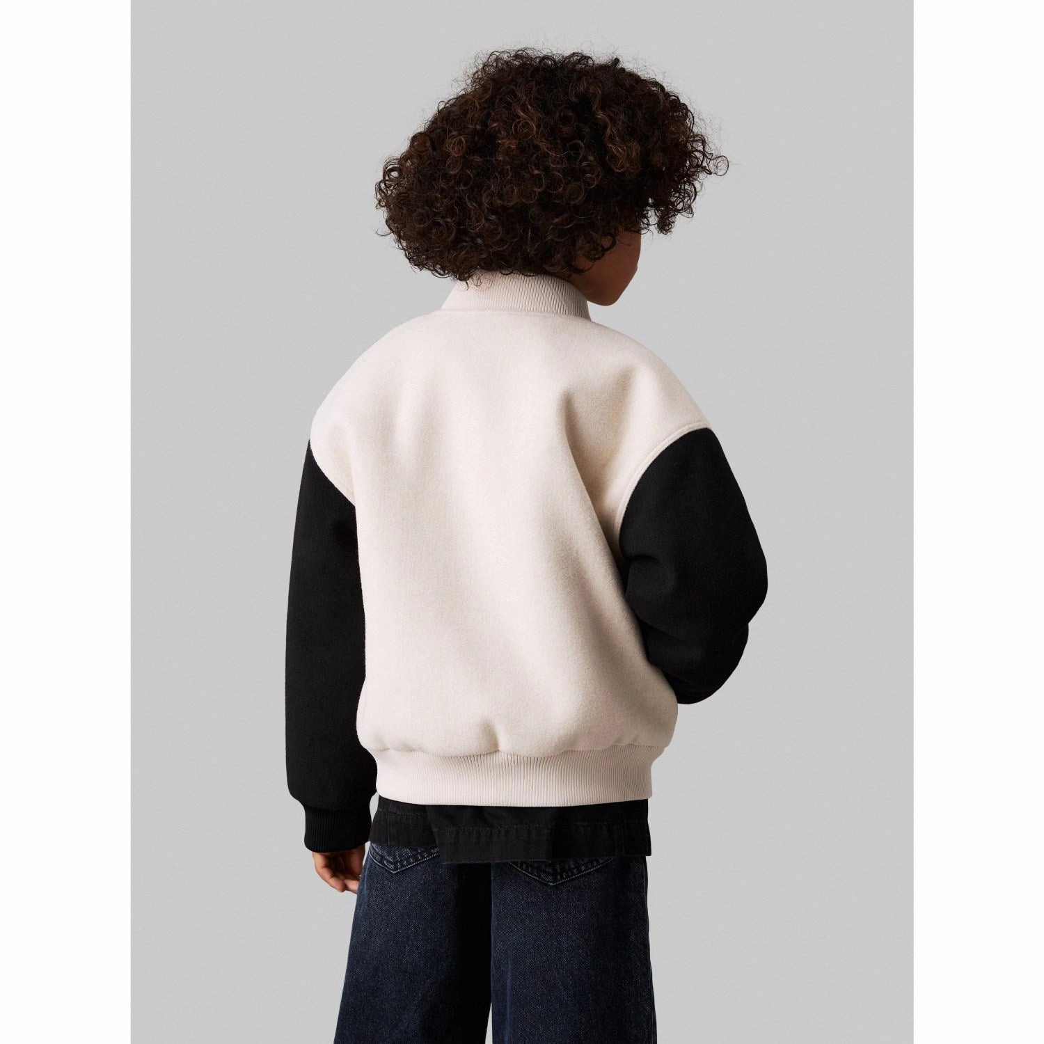 Modern Day Look Calvin Klein Oatmeal Heather Heather Varsity Jacket