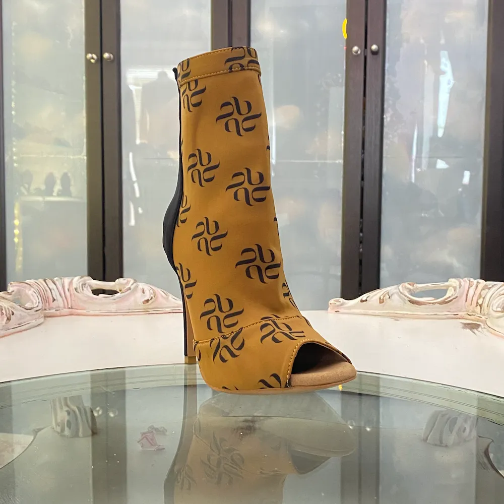 Shabina Logo - Stretch Lycra Sock Dance Booties (Street Sole)