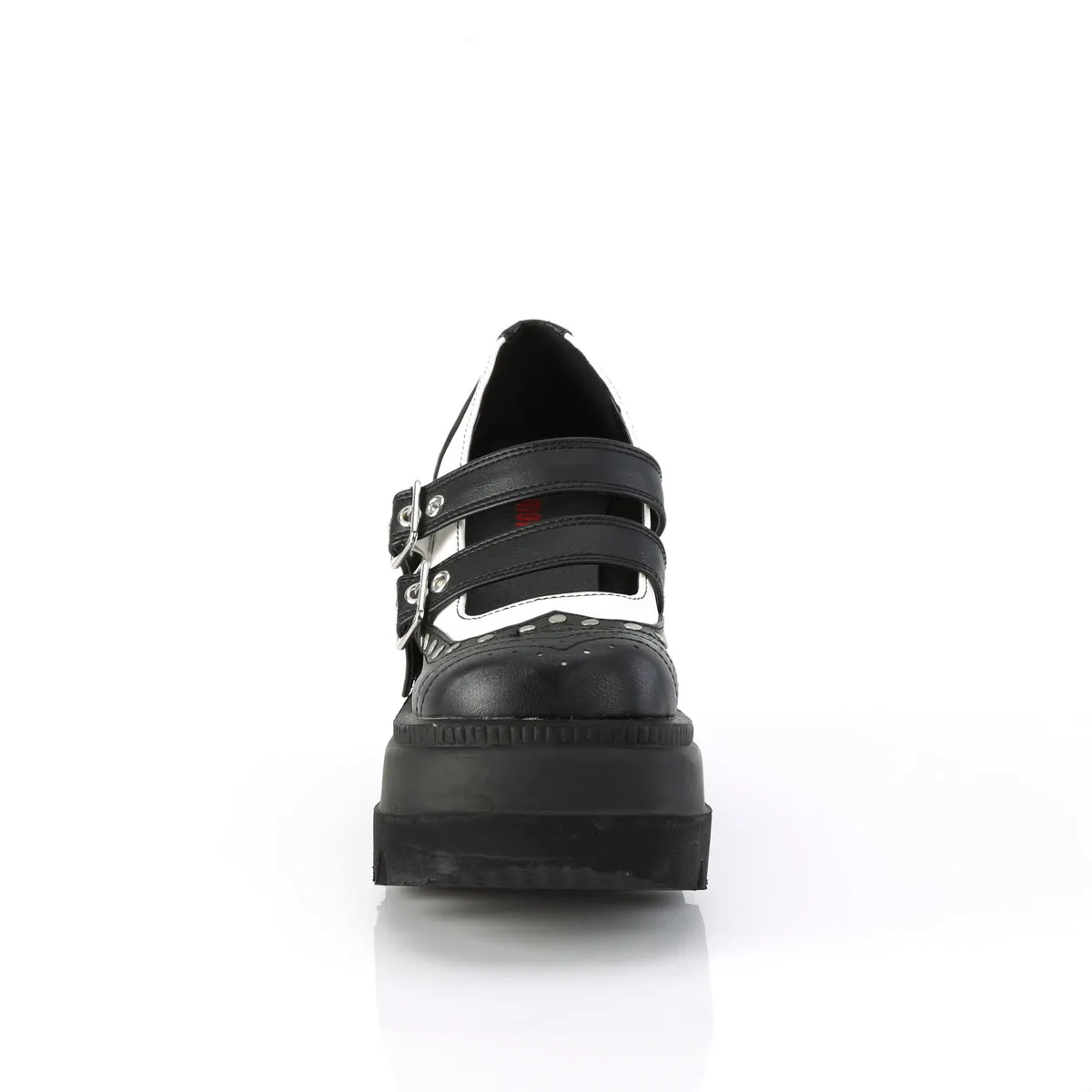 SHAKER-27 DemoniaCult Black/White Sexy Women's Heels & Platform Shoes (Alternative Footwear)