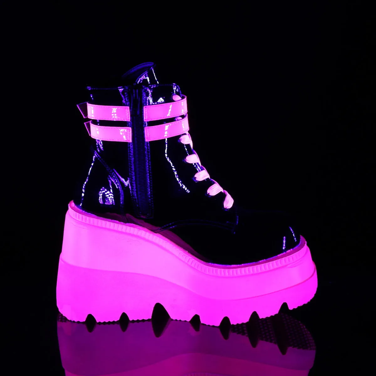 SHAKER-52 DemoniaCult Black/Pink Sexy Women's Ankle Boots (Alternative Footwear)