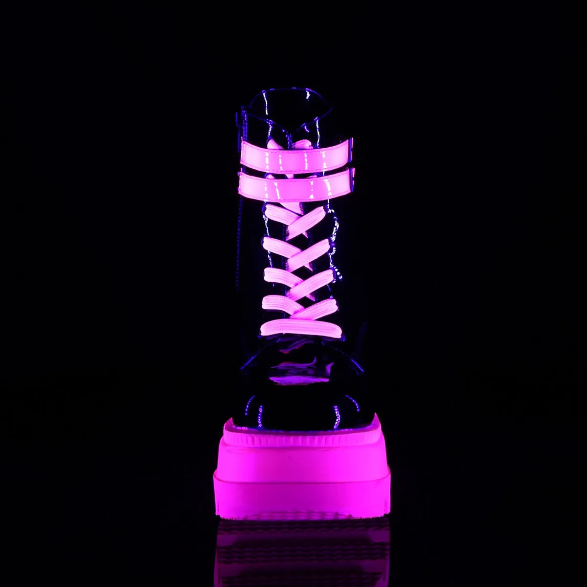 SHAKER-52 DemoniaCult Black/Pink Sexy Women's Ankle Boots (Alternative Footwear)