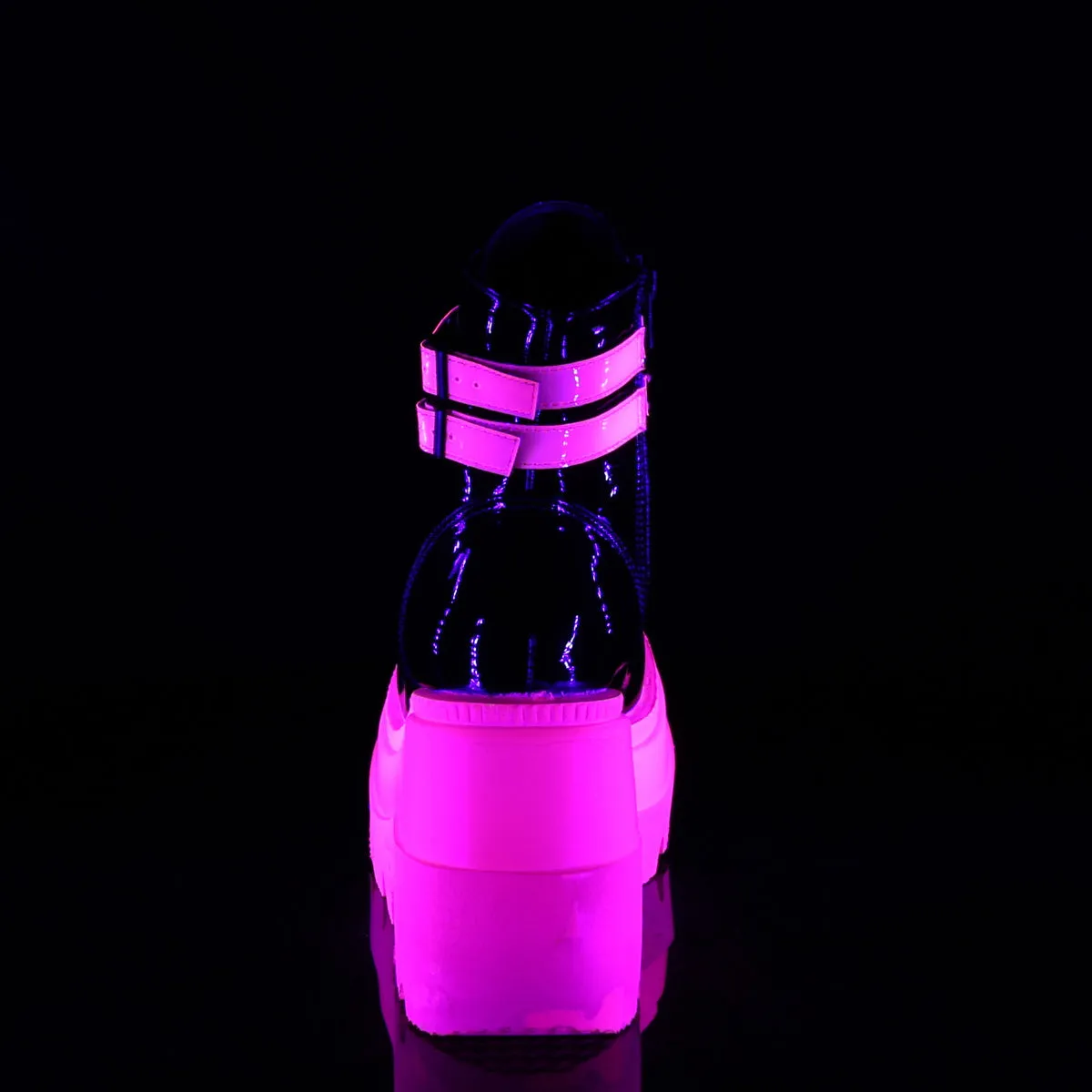 SHAKER-52 DemoniaCult Black/Pink Sexy Women's Ankle Boots (Alternative Footwear)
