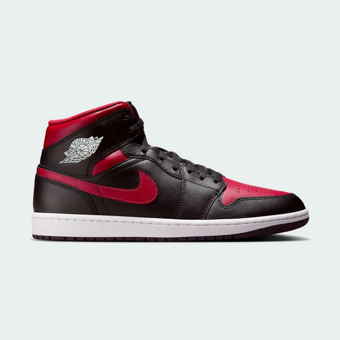 Air Jordan 1 Mid Men's Leather Black Trainers DQ8426 067 High-quality