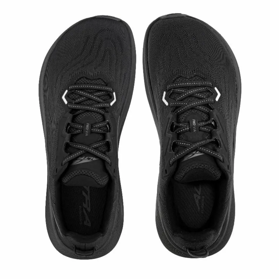 Altra Men's FWD Via Running Shoes in Black/Black SS25 shock - absorbing inserts Comfortable Cushion