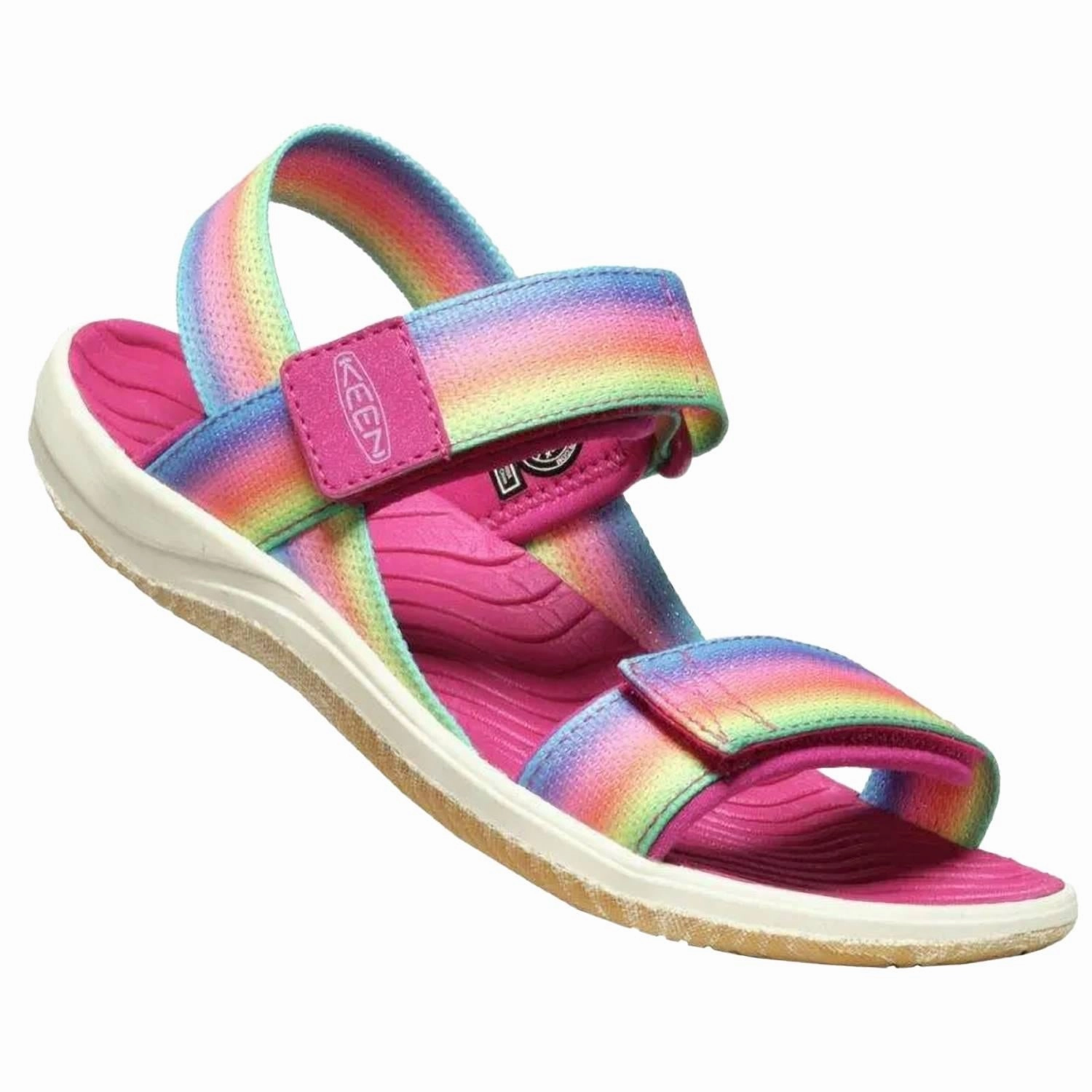 Flex Zones Kid's Elle Backstrap Sandals In Rainbow-Fuchsia
