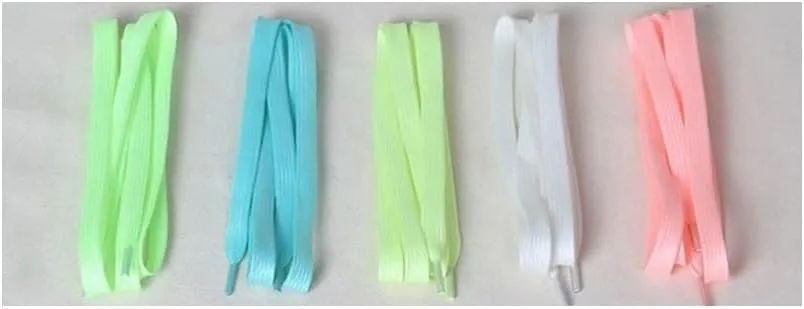 Shoelaces Glowing in The Dark Night Color Reflective Unisex Flat Canvas Shoe Laces for Women Girls Sneakers (Color : White, Length : 120CM)