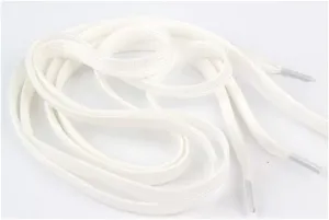 Shoelaces Glowing in The Dark Night Color Reflective Unisex Flat Canvas Shoe Laces for Women Girls Sneakers (Color : White, Length : 120CM)