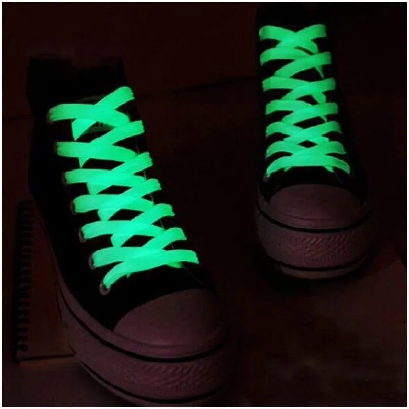 Shoelaces Glowing in The Dark Night Color Reflective Unisex Flat Canvas Shoe Laces for Women Girls Sneakers (Color : White, Length : 120CM)