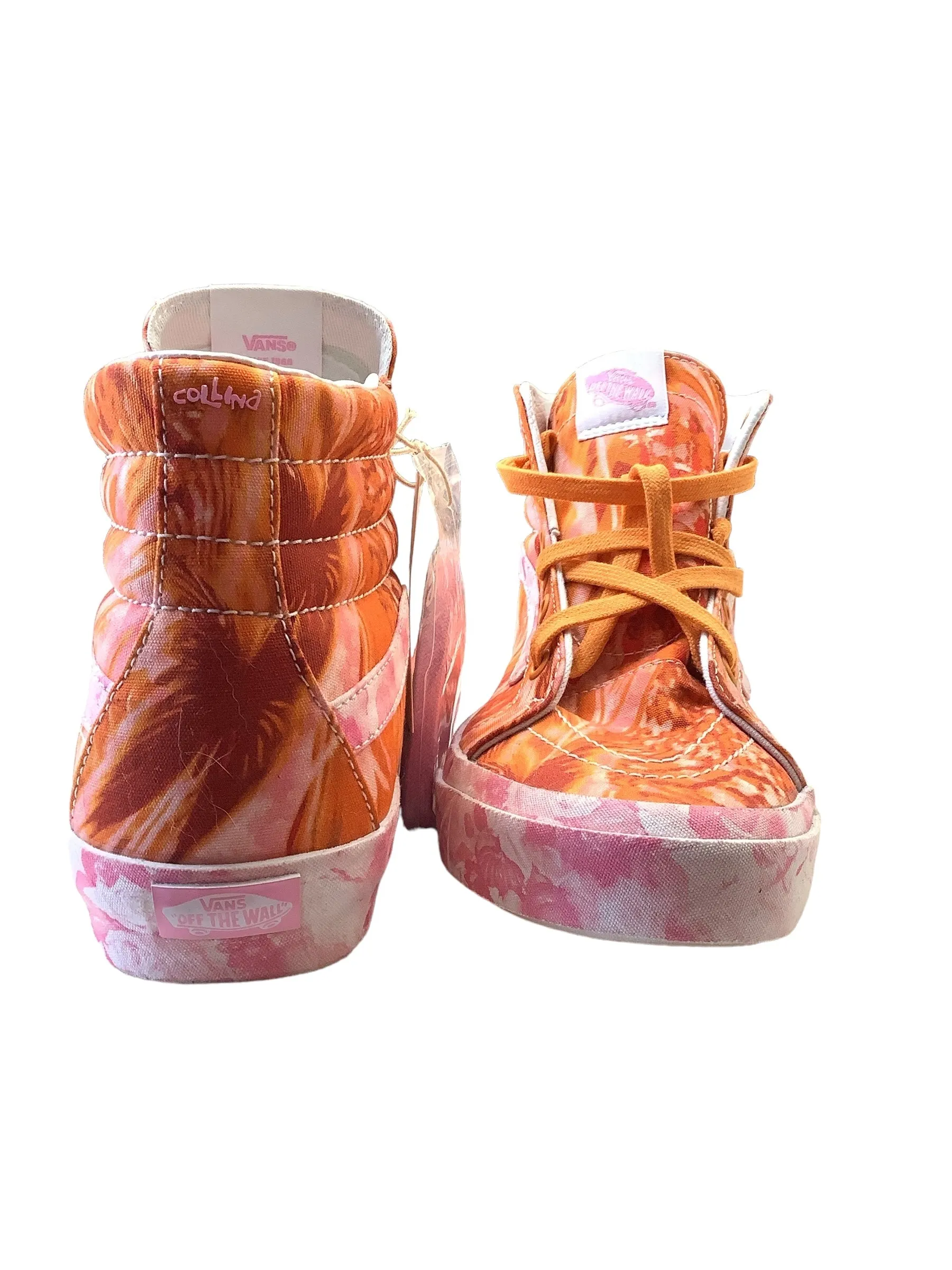 Shoes Athletic By Vans In Orange & Pink, Size: 8.5