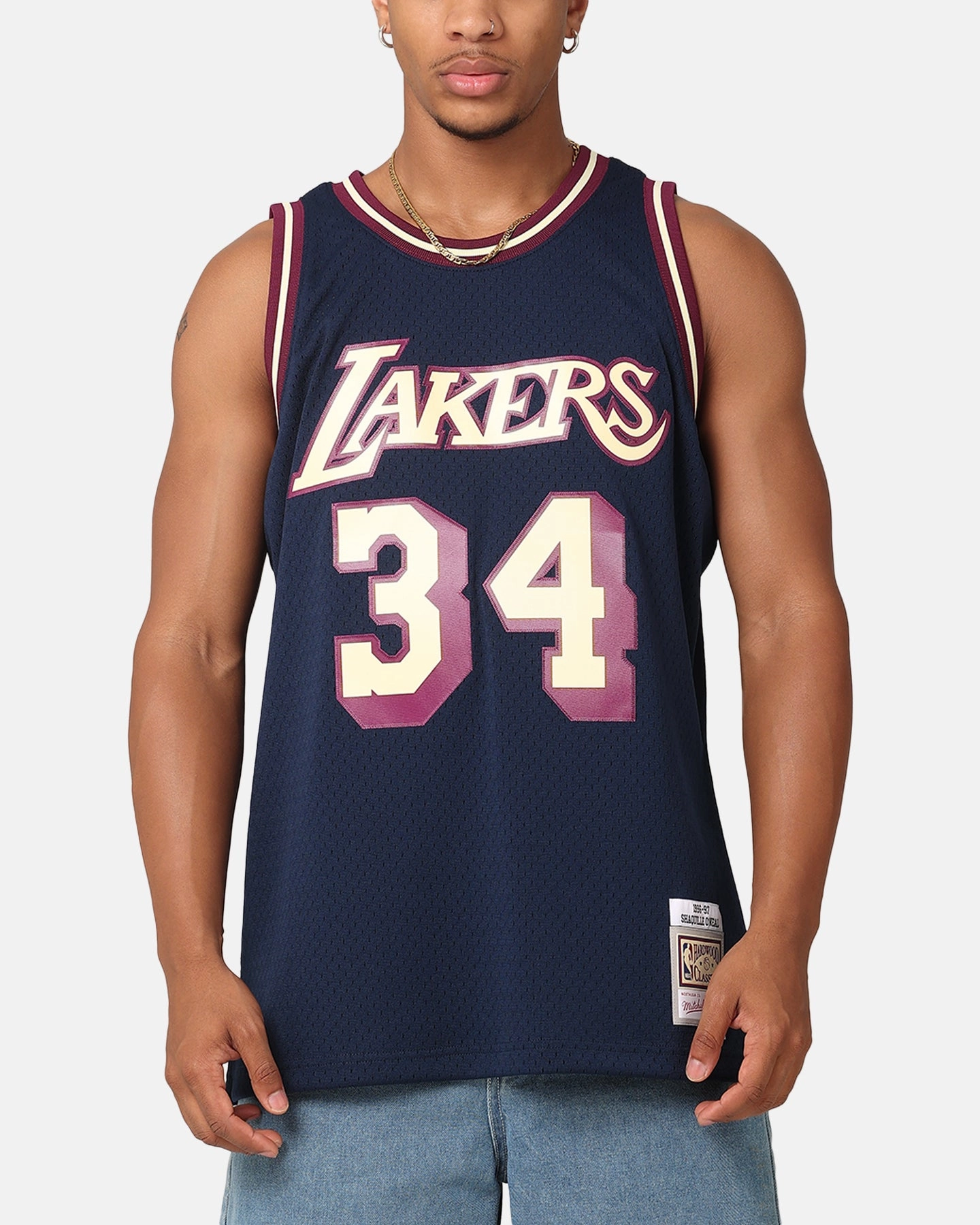 Mitchell & Ness Los Angeles Lakers Shaquille O'Neal 'Acai' 1996 Swing Jersey Navy Anti Pilling Finish