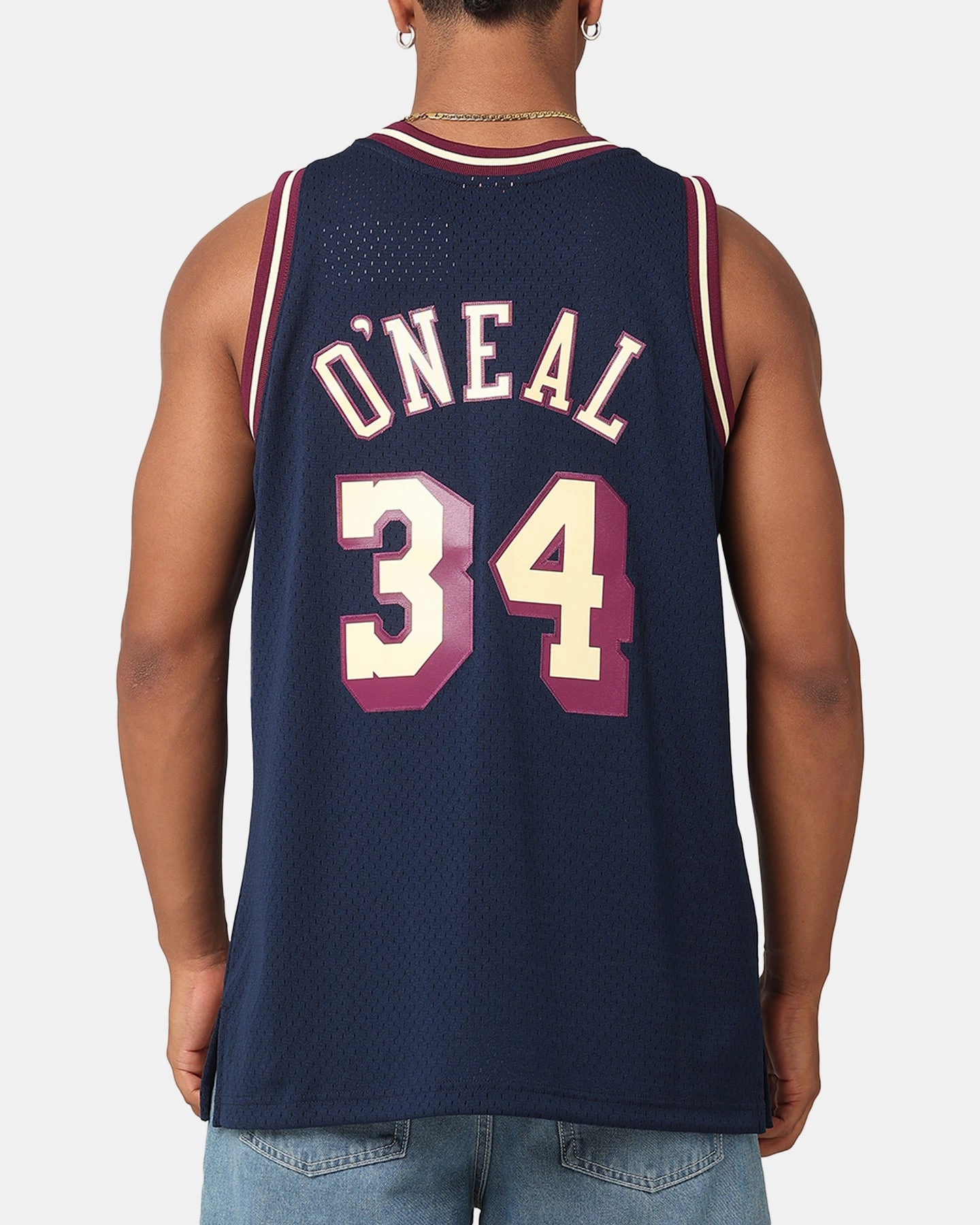 Mitchell & Ness Los Angeles Lakers Shaquille O'Neal 'Acai' 1996 Swing Jersey Navy Reinforced Stitching Taped Shoulder Seams