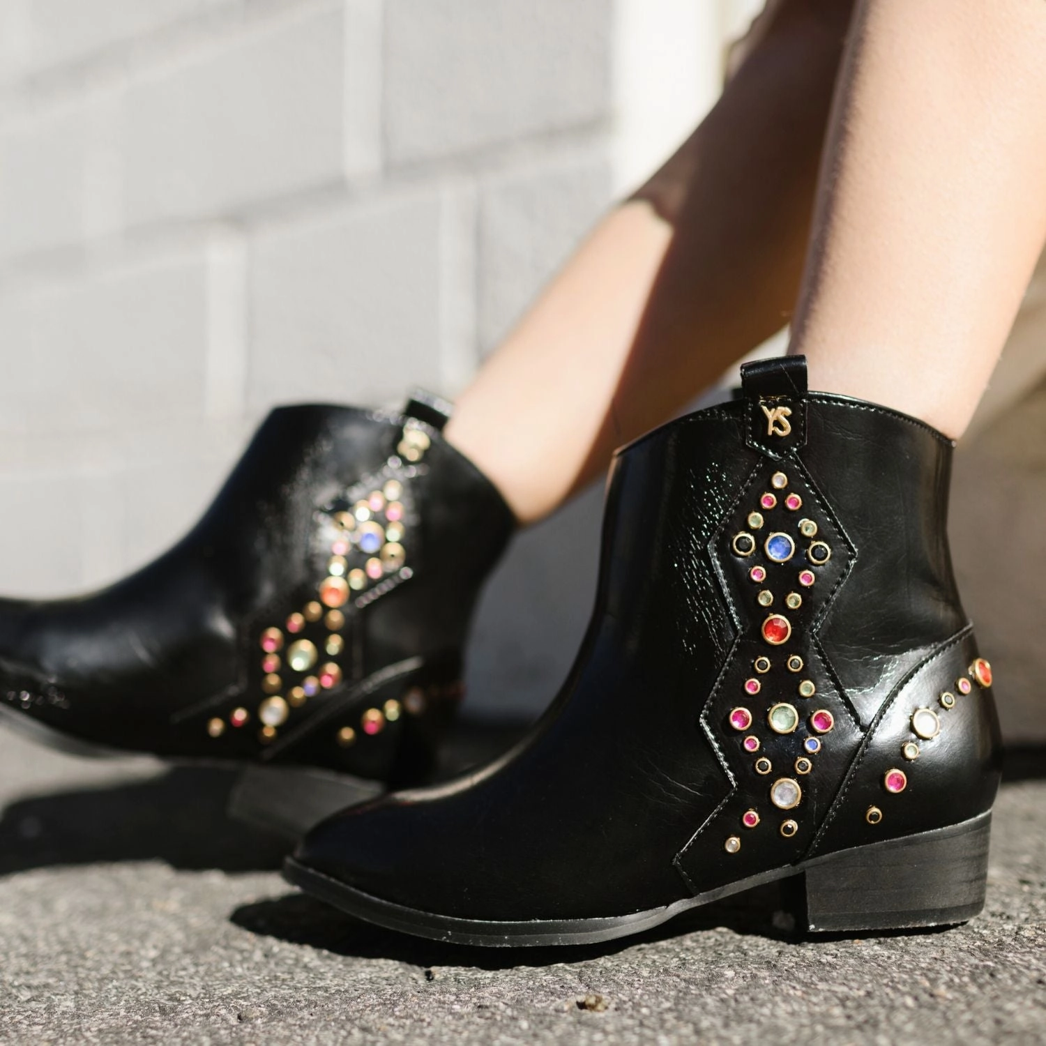 Miss Dallas Gem Western Boot in Black - Kids Hypoallergenic Liner