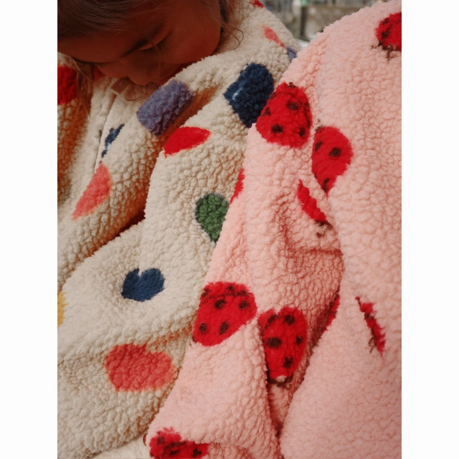 Convertible Style Windproof Material Konges Sl?jd Ladybug Pink Jody Teddy Jacket Grs