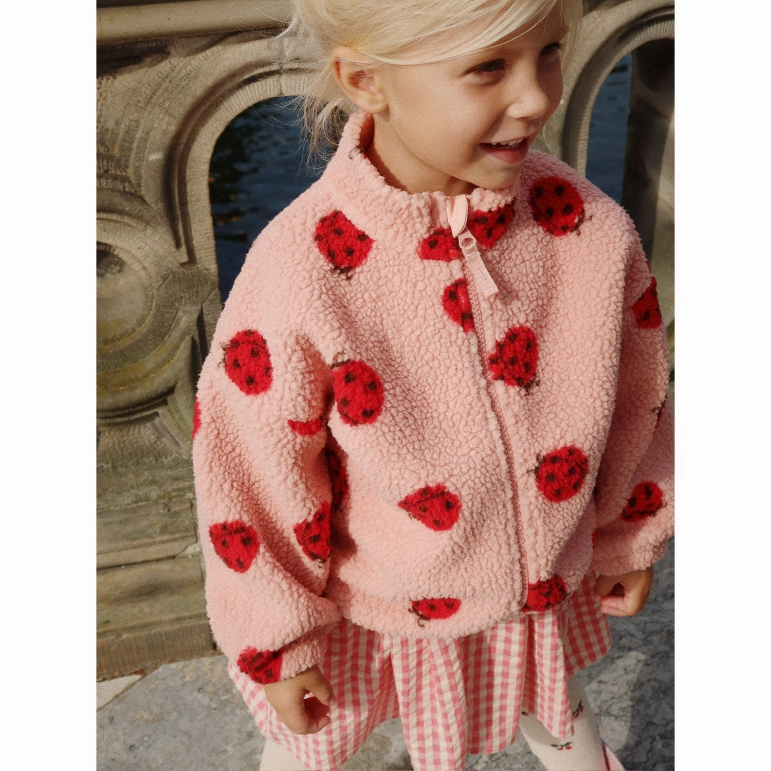 clean design Active Daily Wear Konges Sl?jd Ladybug Pink Jody Teddy Jacket Grs