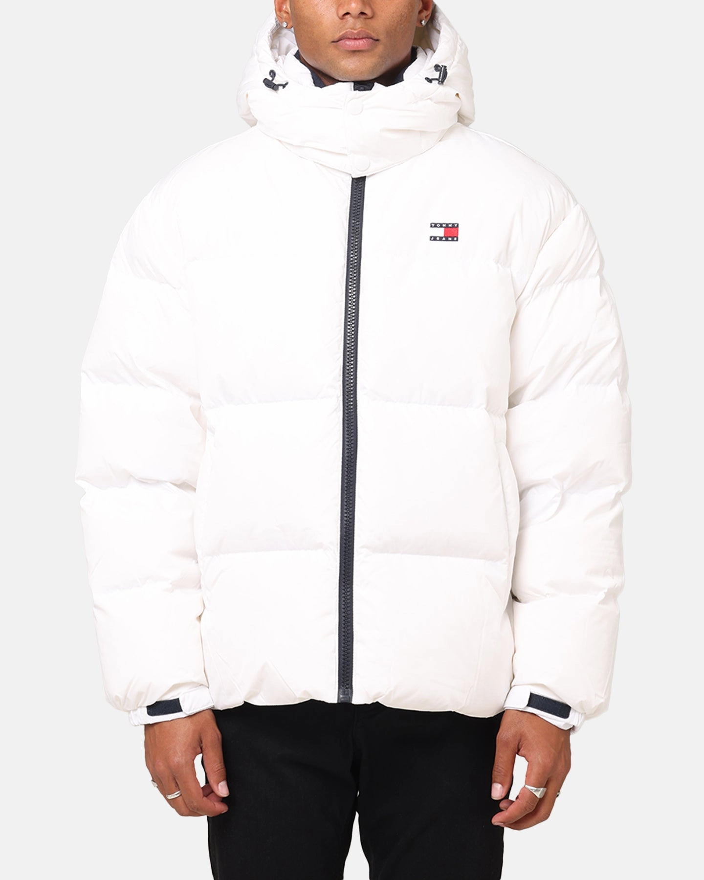 Tommy Jeans TJM Flag Back Puffer Jacket White Fast Paced Recover