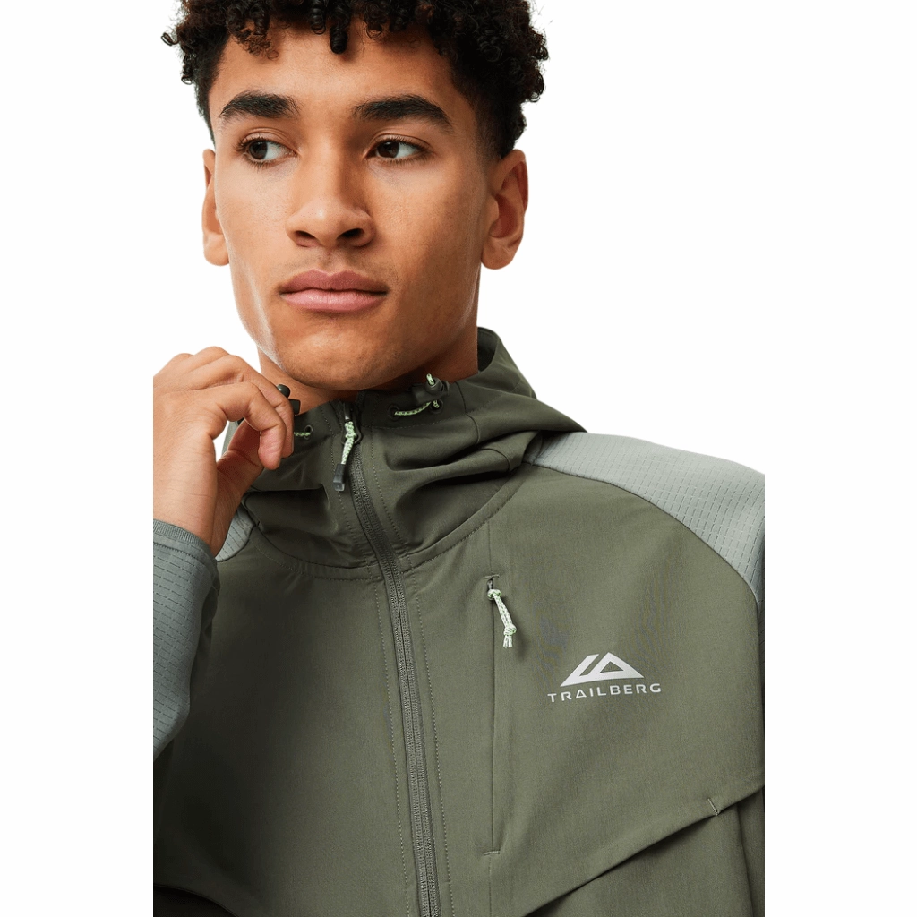 Trailberg Rapid Dash Hood Jacket Men Fleece Lined Interior Dual Layer Fabric