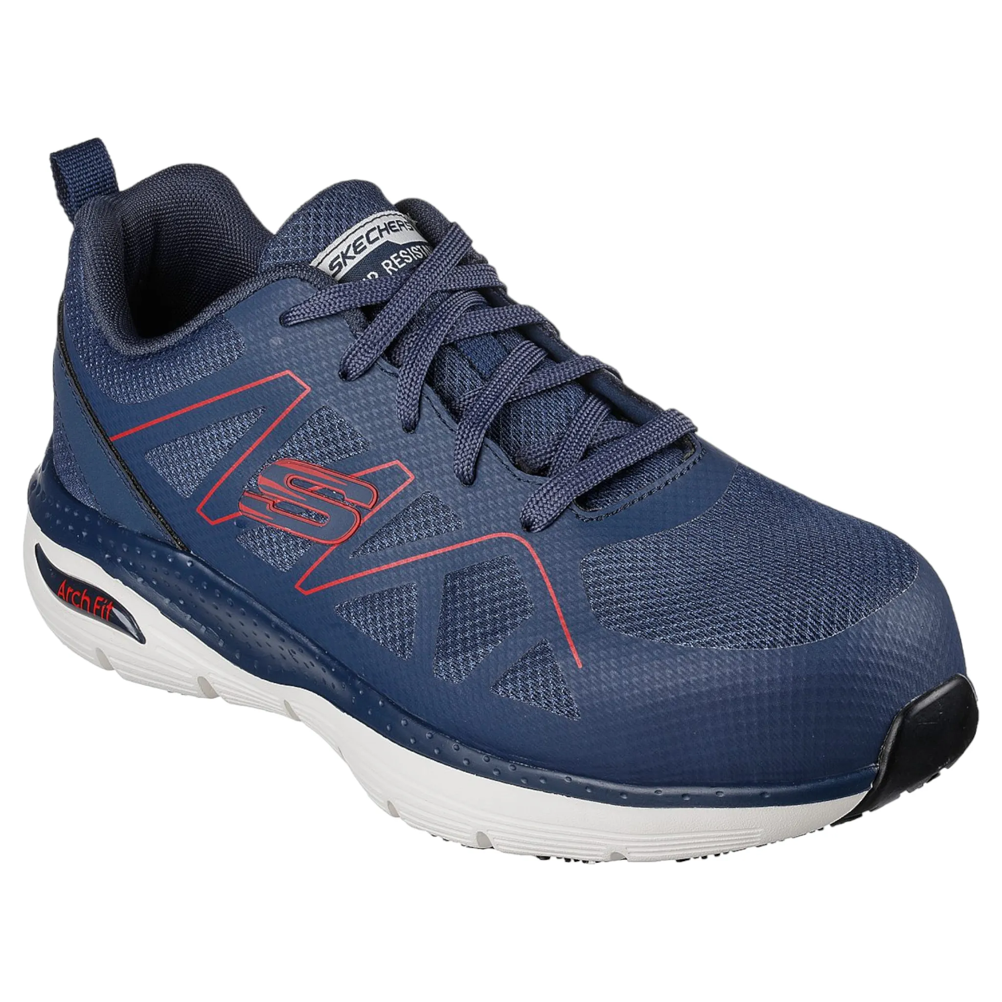 Skechers Men's 200152 Arch Fit SR Vigorit Navy Red Safety Toe Work Shoes