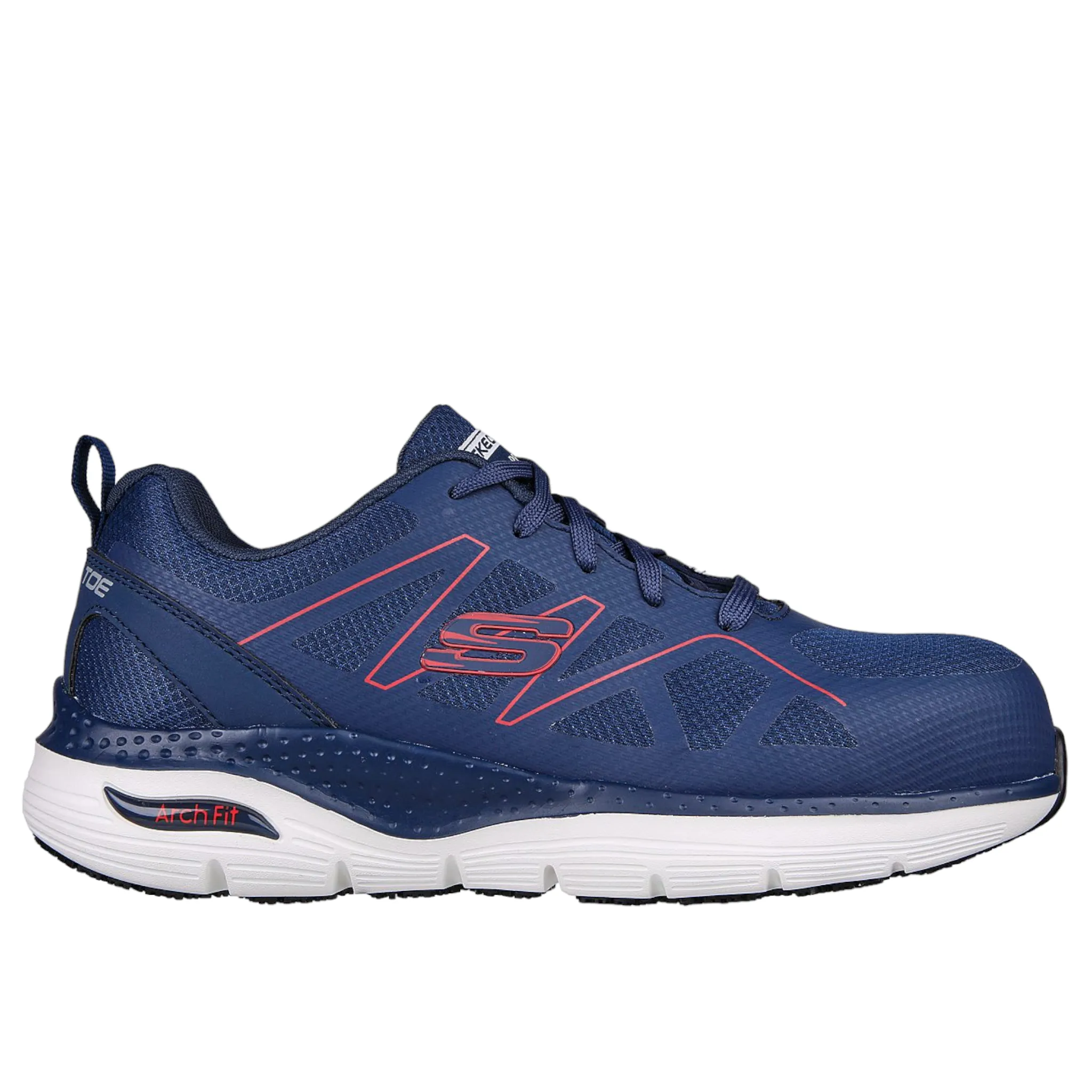 Skechers Men's 200152 Arch Fit SR Vigorit Navy Red Safety Toe Work Shoes