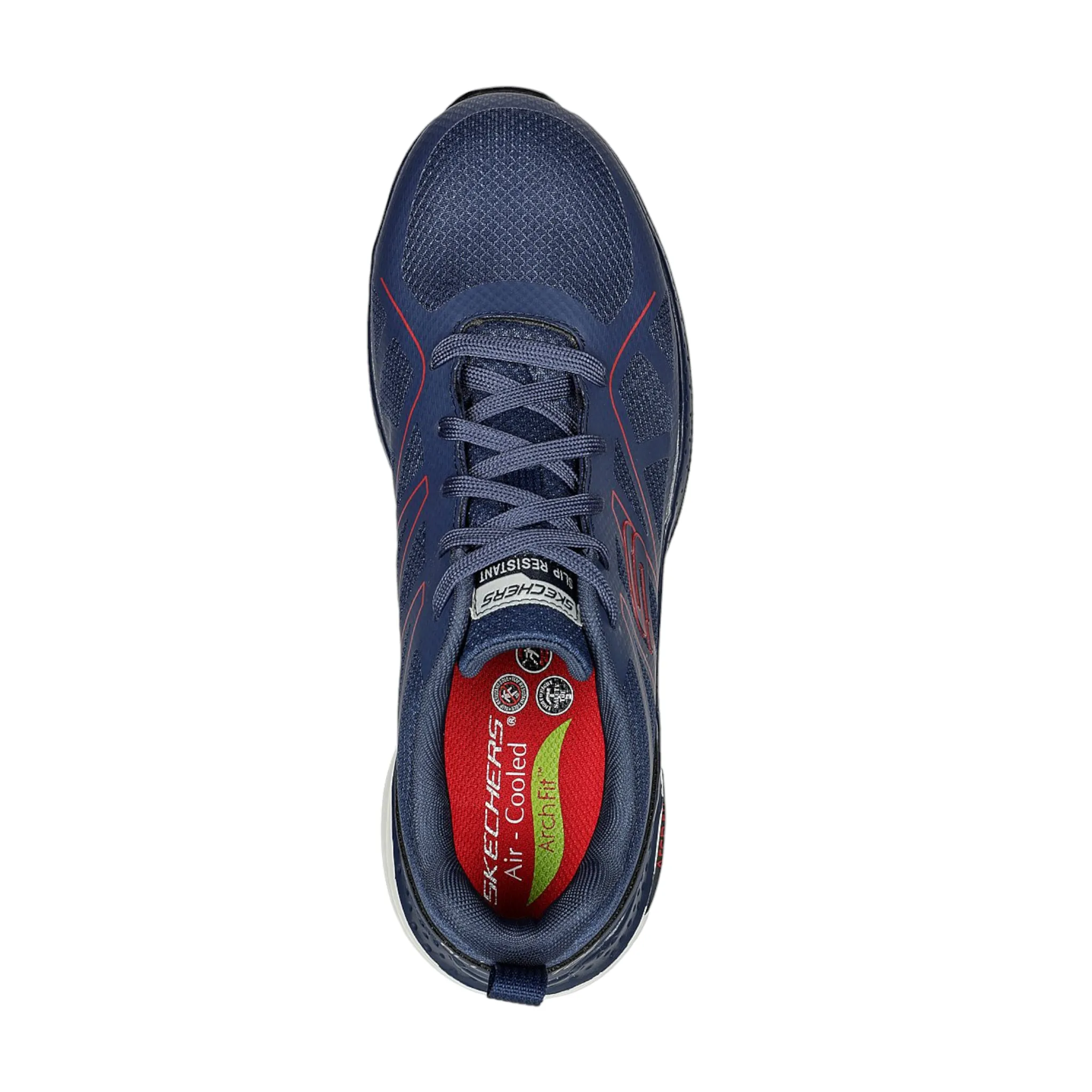 Skechers Men's 200152 Arch Fit SR Vigorit Navy Red Safety Toe Work Shoes