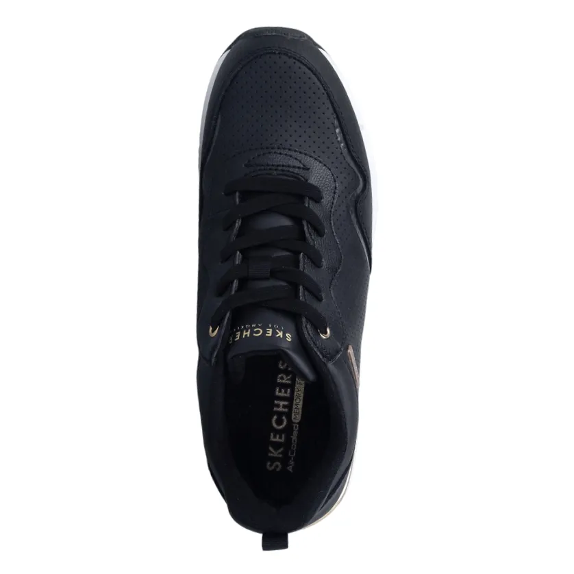 Skechers Million Air Hotter Air | Sneakers Donna Nero Comfort 155399 Comfortable Fit Around Heel Flexible Flex Grooves