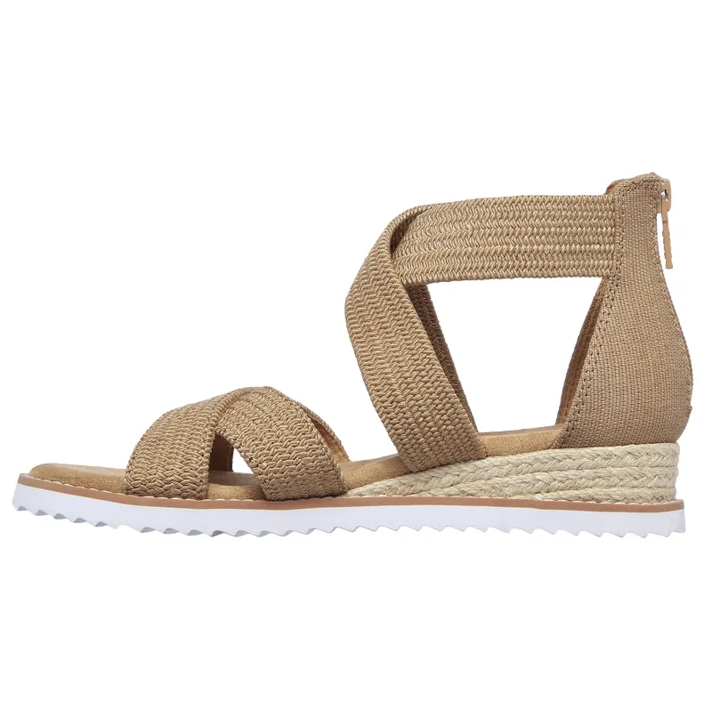 Easy To Wear Shoes foldable Skechers sandalo da donna BOBS Desert Kiss Desert Nights 113540/TAN ocra