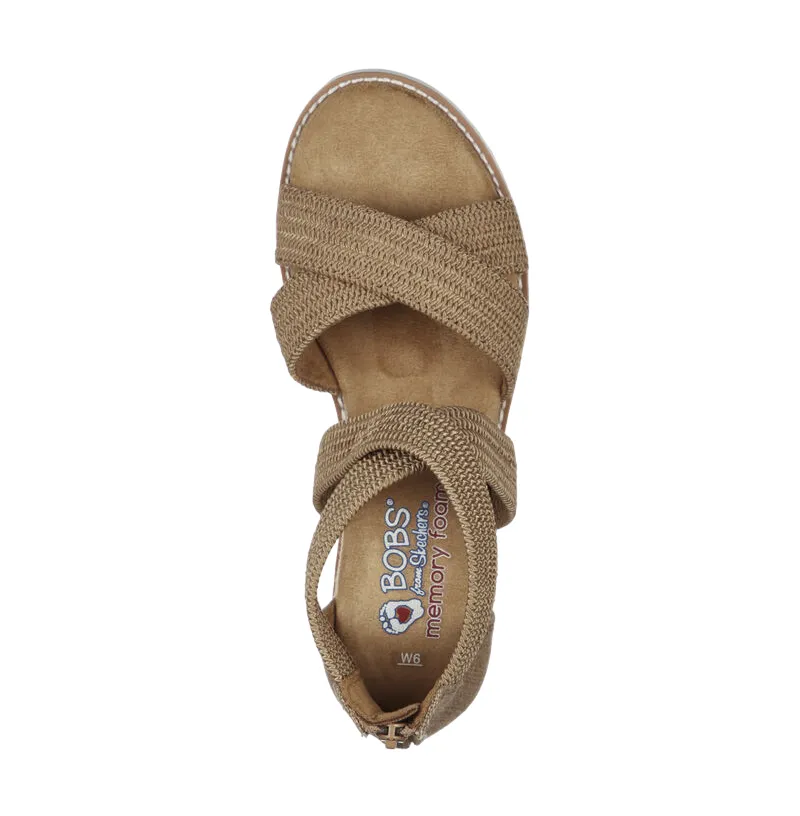 Skechers sandalo da donna BOBS Desert Kiss Desert Nights 113540/TAN ocra Low Profile Silhouette
