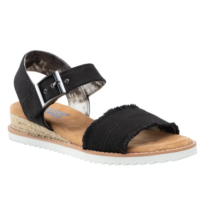 Skechers sandalo da donna Desert Kiss Adore Princess 113541/BLK nero Ergonomic Support Flexible Groove Design