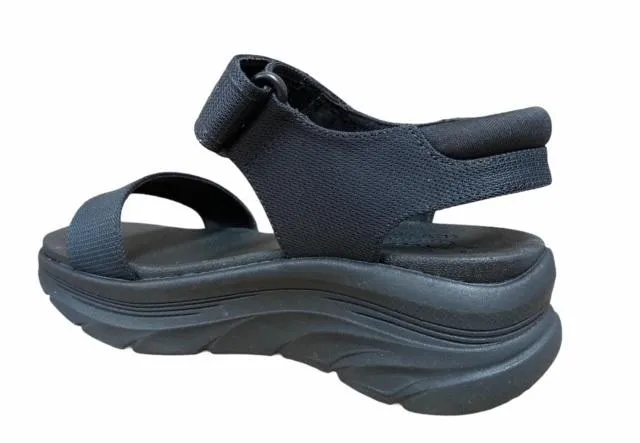 Skechers sandalo da donna D'Lux Walker New Block 119226/BBK nero Yellow Warm