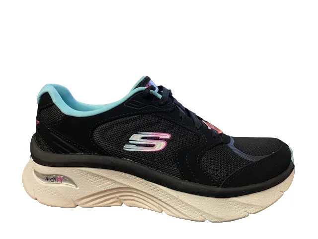 Recycled Skechers scarpa da donna per il tempo libero Arch Fit D'Lux 149686/BKBL black-blue