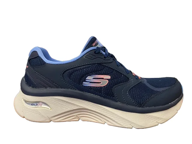 Skechers scarpa da donna per il tempo libero Arch Fit D'Lux 149686/NVBL blu high - jump running shoes Non Restrictive Tongue