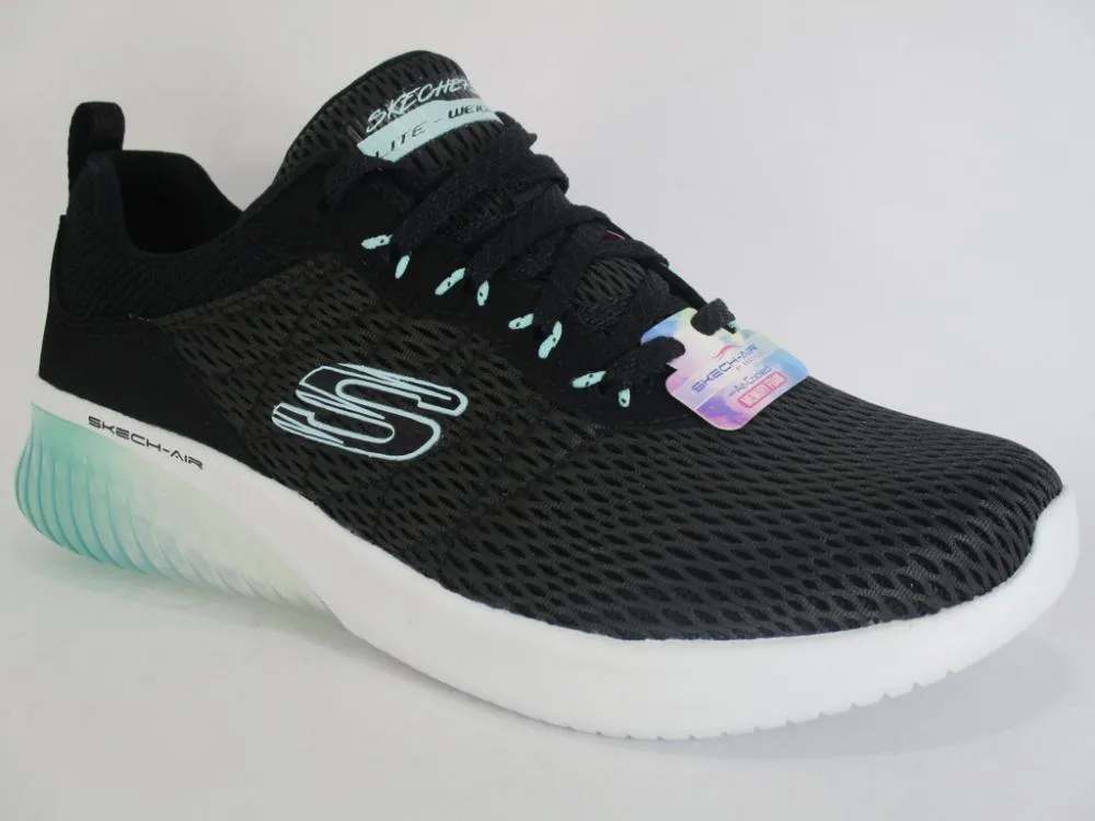 Skechers scarpa da ginnastica da donna Skech Air Ultra Flex 13290 BKAQ nero Anti Odour impact - protecting shoes