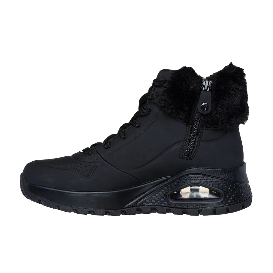 Skechers scarpa sneakers alta da donna Uni Rugged Fall Air 167274/BBK  nero running shoes with traction pattern