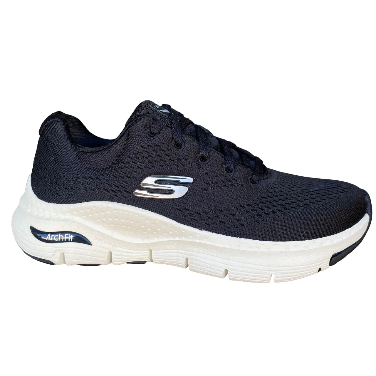 Shock Dissipation Skechers scarpa sneakers da donna Arch Fit Big Appeal 149057/BKW nero bianco