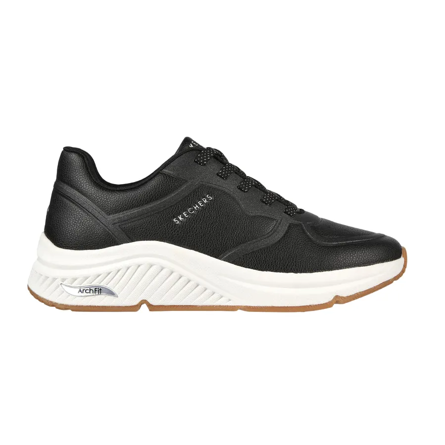 Skechers scarpa sneakers da donna Arch Fit S-Miles Mile Makers 155570/BLK nero corporate - run running shoes