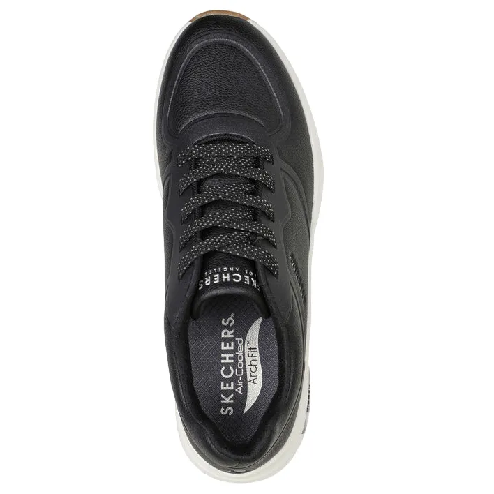 Skechers scarpa sneakers da donna Arch Fit S-Miles Mile Makers 155570/BLK nero Anti Microbial Treatment Recycled Composite Upper