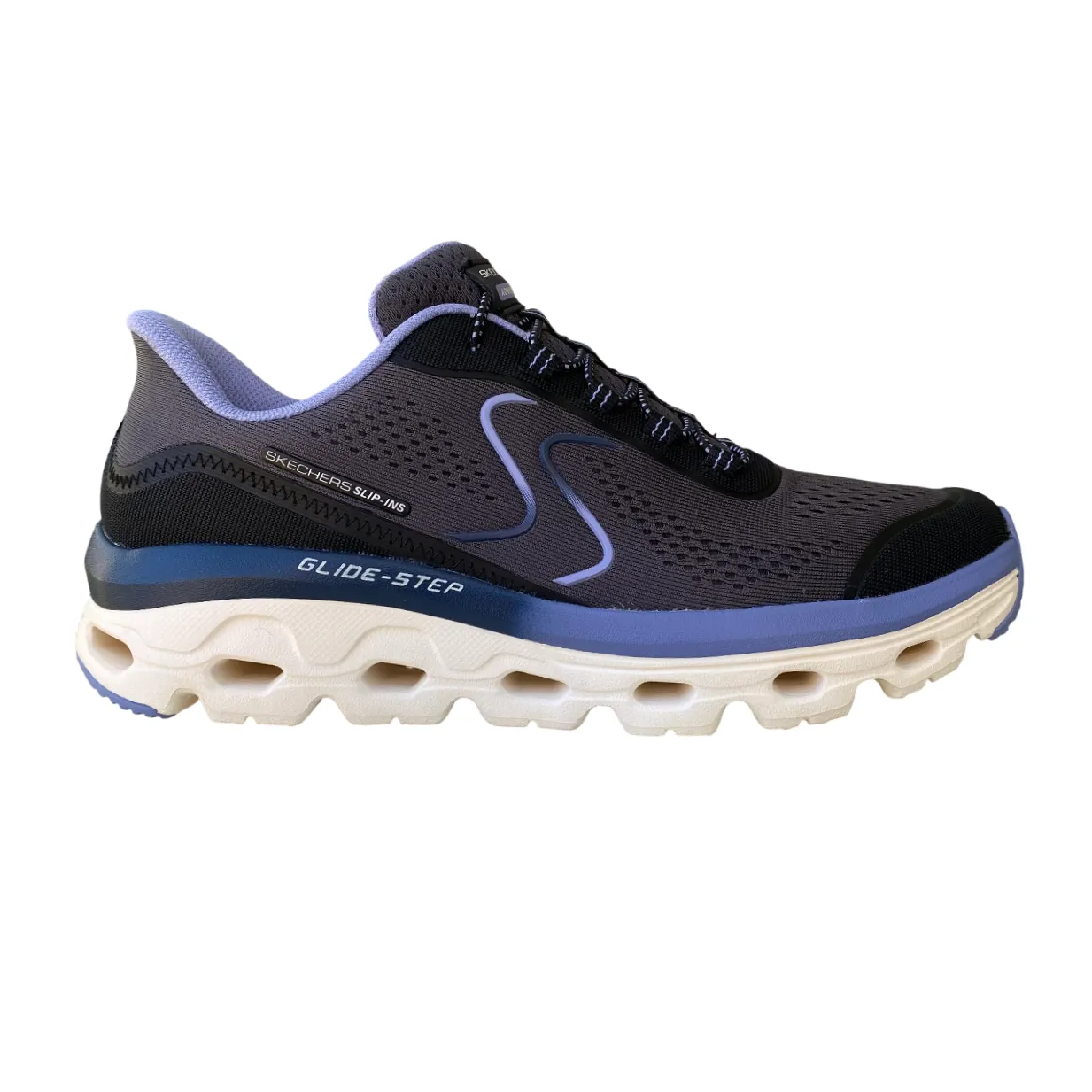 Skechers scarpa sneakers da donna Slip-Ins Glide-Step Sole 180272/BKBL nero-blu Ultra Responsive Foam Compound adult use