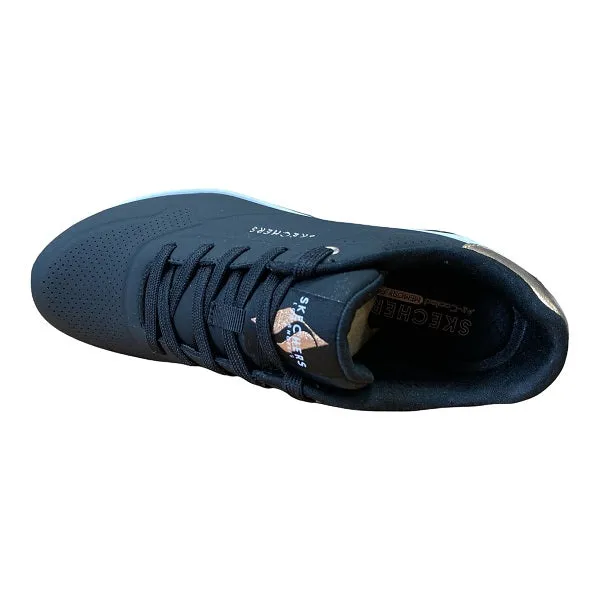 walker shoes Curved Toe Box Design Skechers scarpa sneakers da donna Uno Golden Air 177094/BLK nero