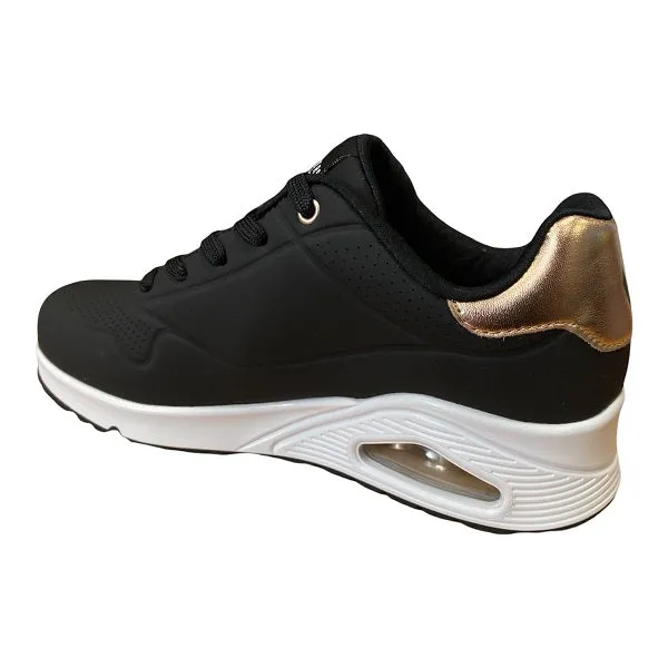 Thermal Regulating Liner Skechers scarpa sneakers da donna Uno Golden Air 177094/BLK nero