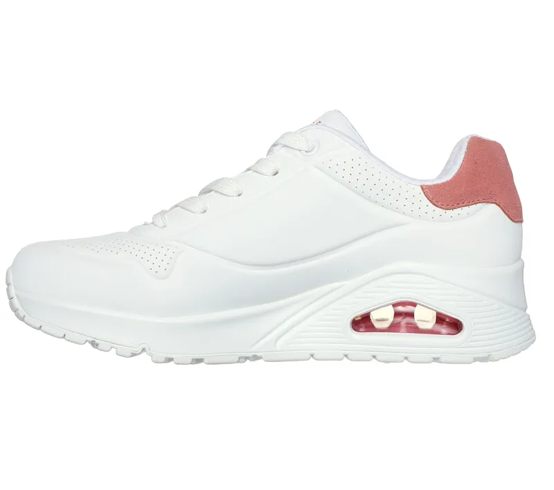 Hydraulic Damping Skechers scarpa sneakers da donna Uno Pop Back 177092/WCRL bianco corallo