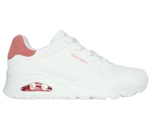Skechers scarpa sneakers da donna Uno Pop Back 177092/WCRL bianco corallo cushioned shoe qualities Sunset Run