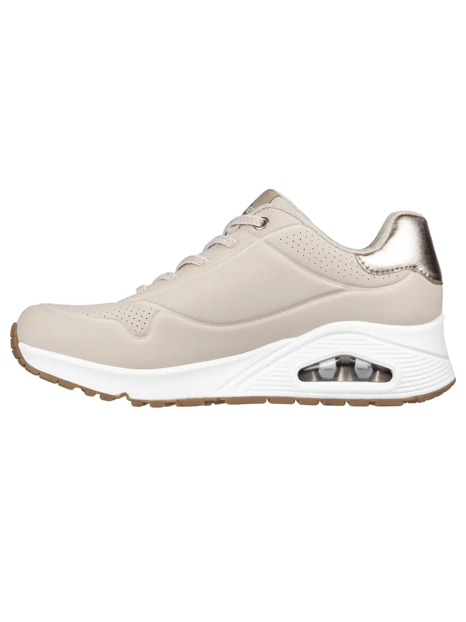 Secure Fit Lock Skechers scarpa sneakers da donna Uno Shimmer Away 155196/NAT naturale