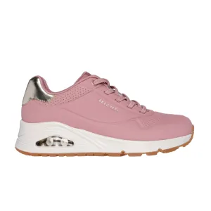 Non Restrictive Upper Design confidence building running shoe success Skechers scarpa sneakers da donna Uno Shimmer Away 155196/ROS rosa