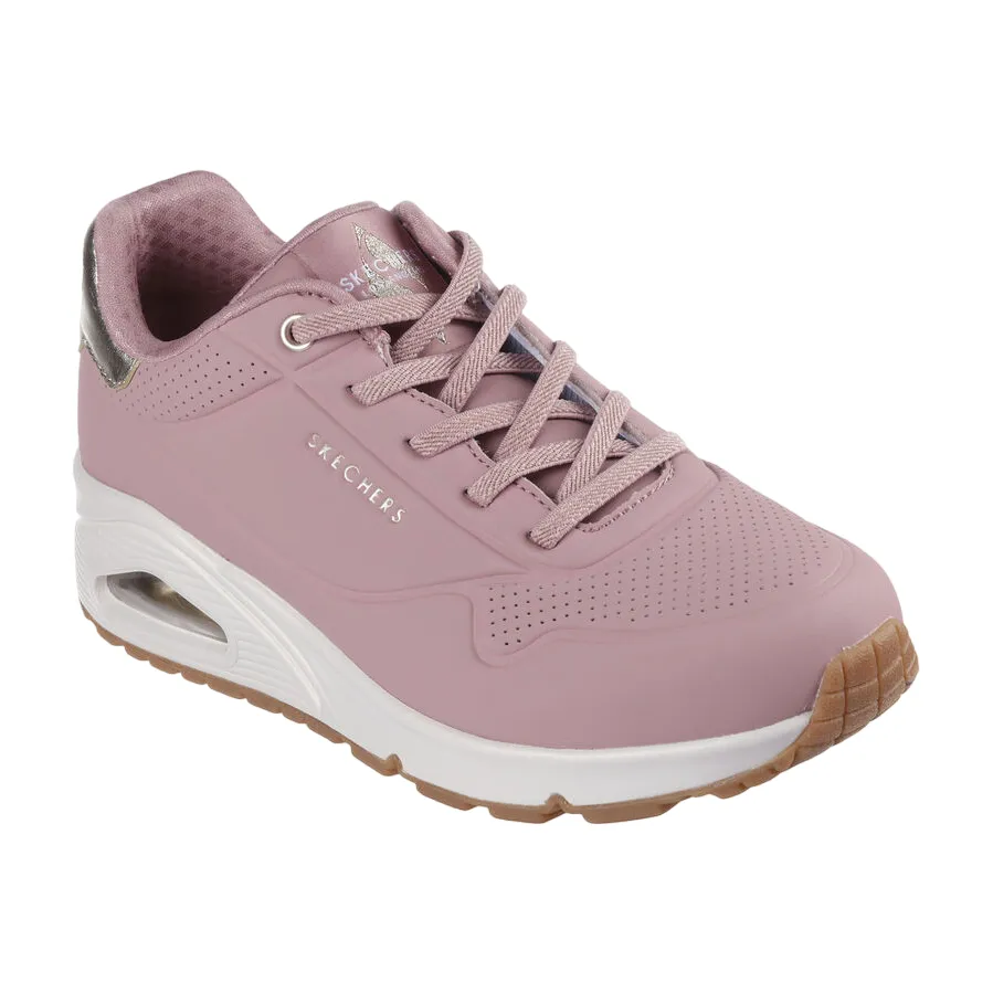 Breathable Cushion Skechers scarpa sneakers da donna Uno Shimmer Away 155196/ROS rosa